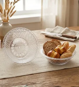 Panera Plástica Transparente Tejida Guirnalda Corazón – Abastecedora Mercantil