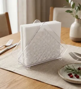 Servilletero Plástico Transparente Triángulo Calado – Abastecedora Mercantil