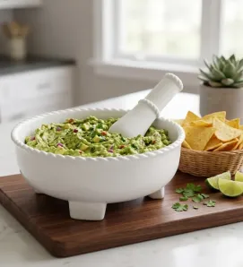 Molcajete Grande de Plástico Blanco – Abastecedora Mercantil