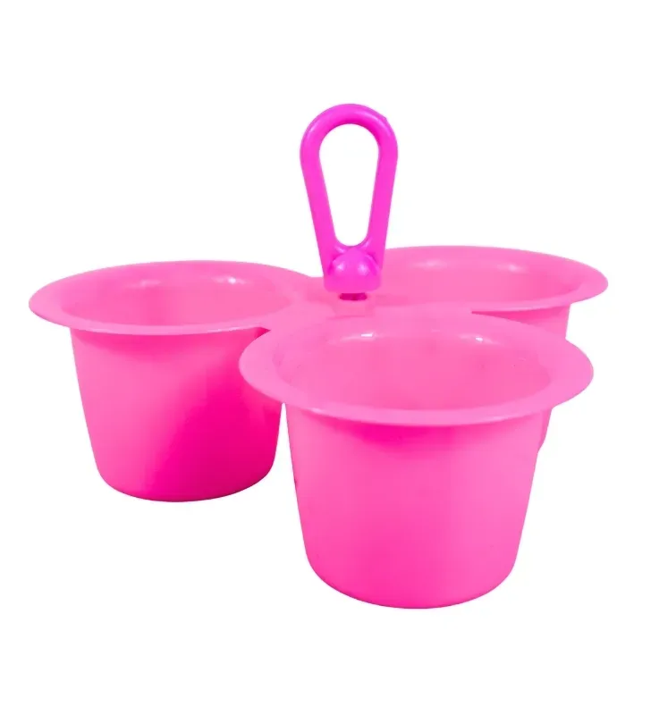 Salsera de Plástico Triple con Asa de Colores – Abastecedora Mercantil