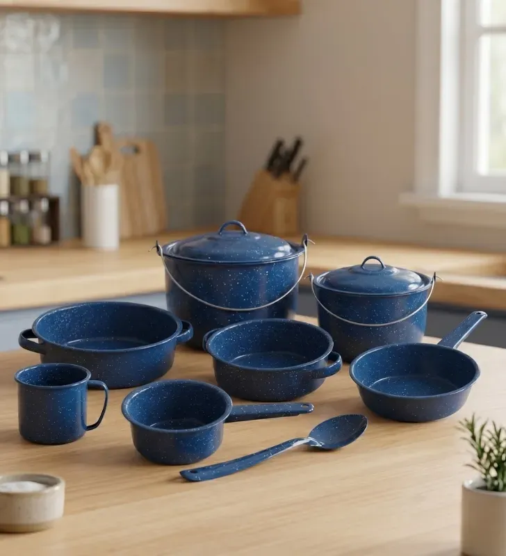Batería de Cocina de Peltre 10 Pzas Azul Cinsa Esperanza