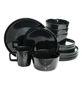 Vajilla Negra Brillosa de Gres Giselle 16 pz – Cuisine Spot