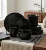 Vajilla Negra Brillosa de Gres Giselle 16 pz – Cuisine Spot