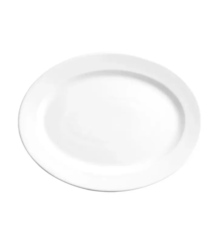 Platón Oval de Cerámica Polar Blanco 31 cm – Anfora