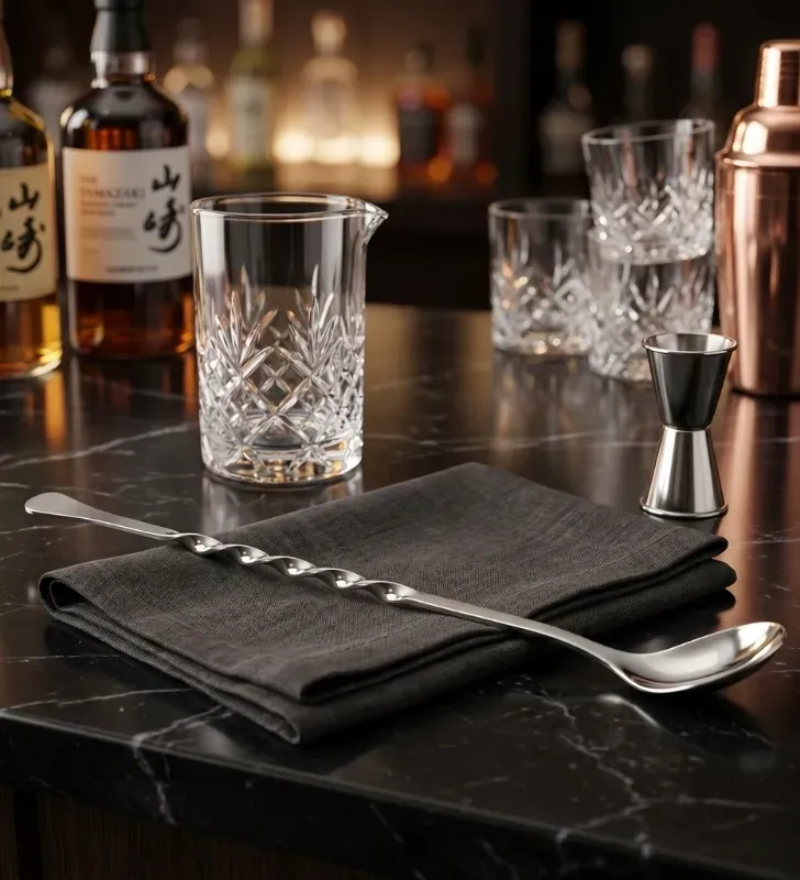 Cuchara de Bar Trenzada Toscana de Acero Inoxidable – Moven