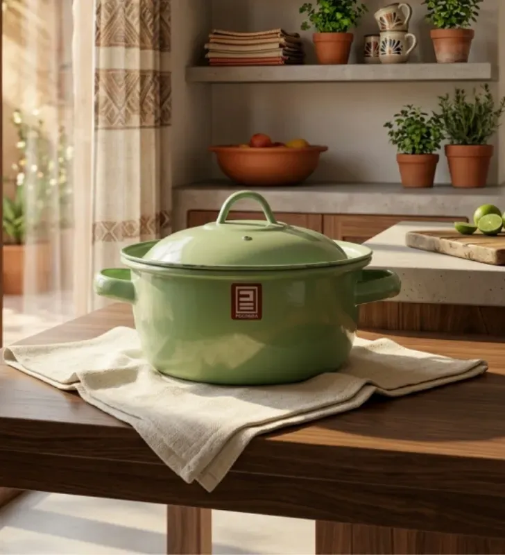 Budinera 22 de Peltre con Tapa Verde Pistache – Prodesa