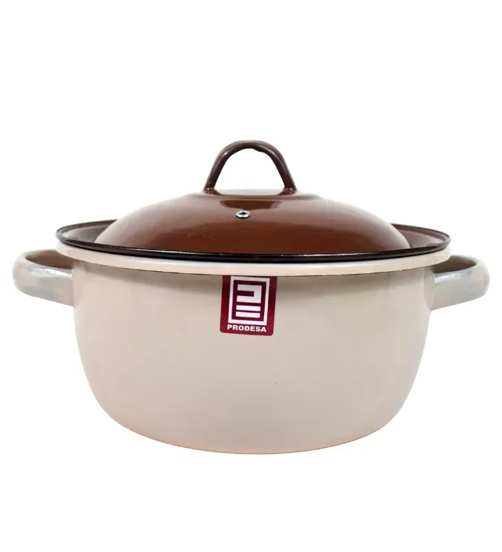 Budinera 22 de Peltre Rosa Coral con Tapa Café – Prodesa