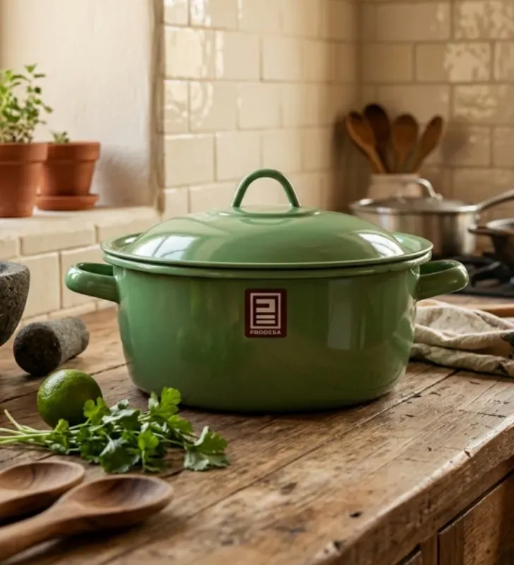 Budinera 26 de Peltre con Tapa Verde Pistache – Prodesa