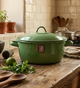 Budinera 26 de Peltre con Tapa Verde Pistache – Prodesa