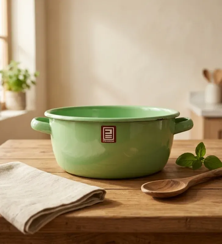 Budinera 26 de Peltre con Tapa Verde Pistache – Prodesa