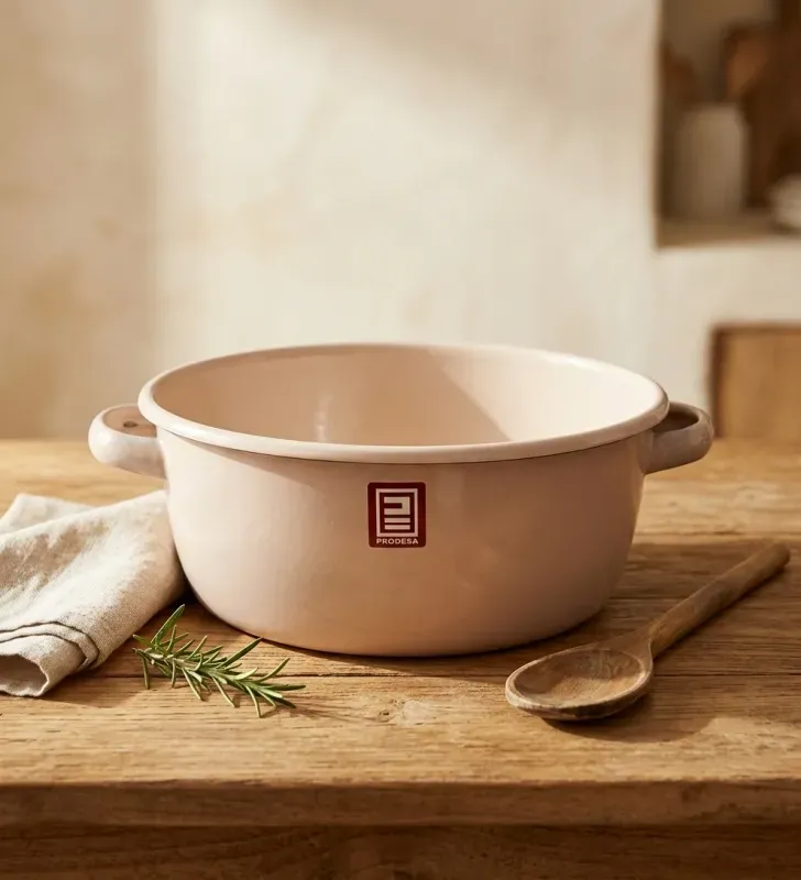 Budinera 26 de Peltre Rosa Coral con Tapa Café – Prodesa