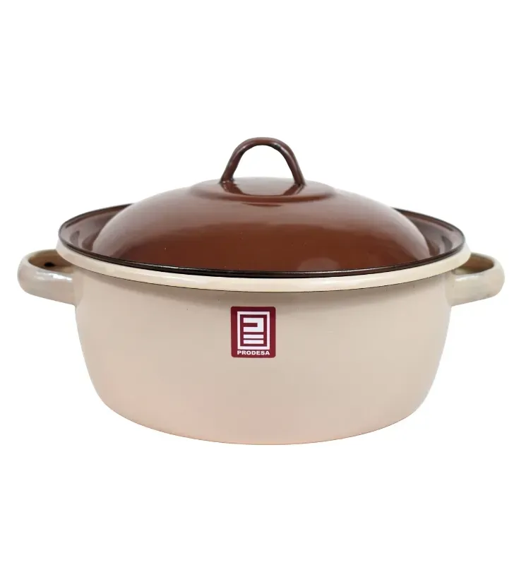 Budinera 26 de Peltre Rosa Coral con Tapa Café – Prodesa