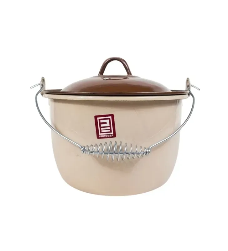 Olla de Peltre No. 22 Rosa Coral con Tapa Café – Prodesa