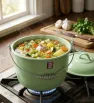 Olla Convexa de Peltre No. 26 Verde Pistache con Tapa – Prodesa