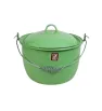 Olla Convexa de Peltre No. 26 Verde Pistache con Tapa – Prodesa