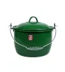 Olla de Peltre No. 24 Verde Esmeralda Jaspeado con Tapa – Prodesa