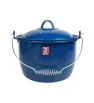 Olla de Peltre No. 24 Azul Zafiro Jaspeado con Tapa – Prodesa