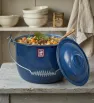 Olla de Peltre No. 24 Azul Zafiro Jaspeado con Tapa – Prodesa
