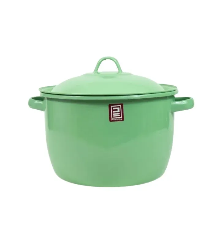 Olla Recta de Peltre No. 26 Verde Pistache con Tapa – Prodesa