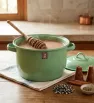 Olla Recta de Peltre No. 26 Verde Pistache con Tapa – Prodesa