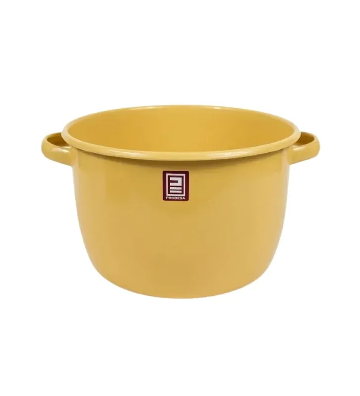 Olla Recta de Peltre No. 26 Mostaza con Tapa Café – Prodesa