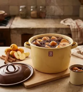 Olla Recta de Peltre No. 26 Mostaza con Tapa Café – Prodesa