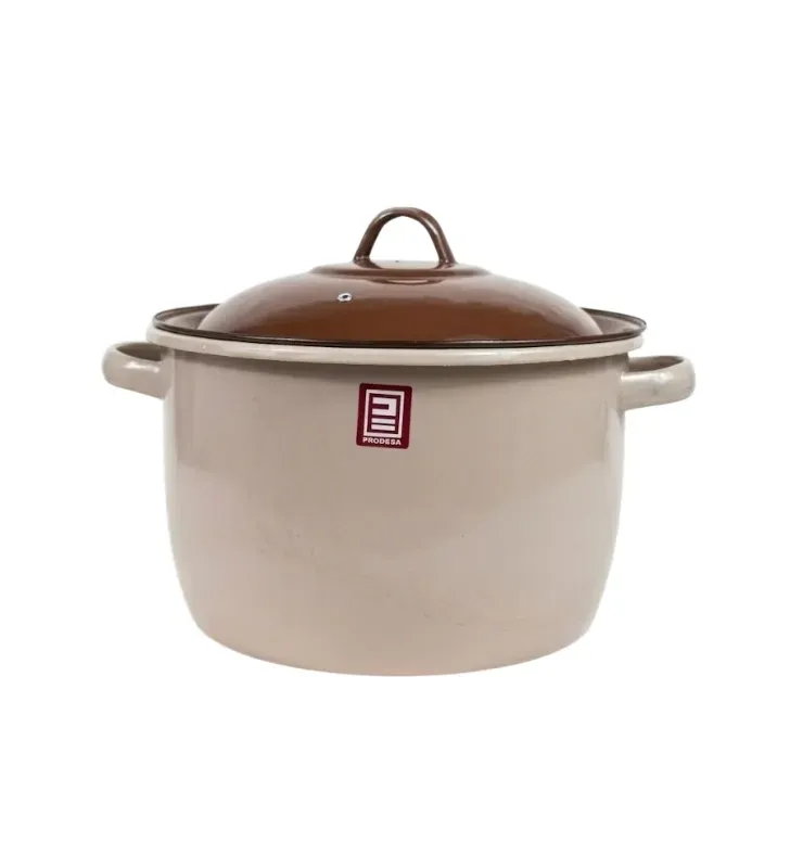Olla Recta de Peltre No. 26 Rosa Coral con Tapa Café – Prodesa