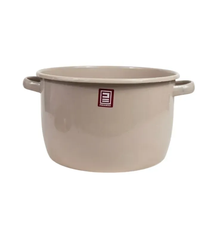 Olla Recta de Peltre No. 26 Rosa Coral con Tapa Café – Prodesa
