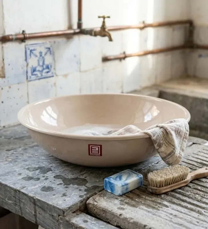 Lavamanos de Peltre 40 cm PRODESA Rosa Coral | Acero Porcelanizado