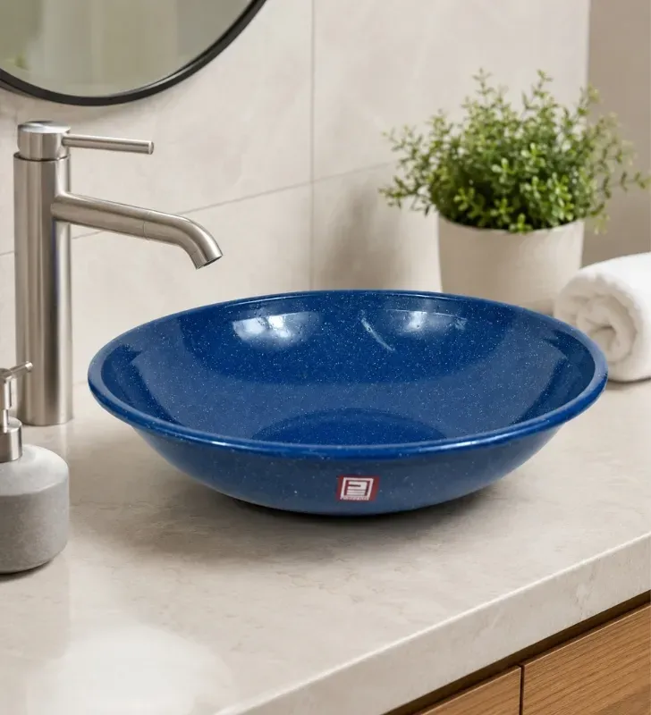 Lavamanos de Peltre 40 cm PRODESA Azul Zafiro | Acero Porcelanizado