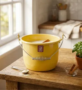 Vaso Lechero de Peltre No. 18 Mostaza con Asa – Prodesa
