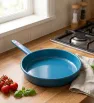 Sartén de Peltre No. 26 Azul Turquesa con Mango – Prodesa