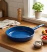 Sartén de Peltre No. 26 Azul Zafiro Jaspeado con Mango – Prodesa