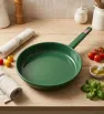 Sartén de Peltre No. 26 Verde Esmeralda Jaspeado con Mango – Prodesa