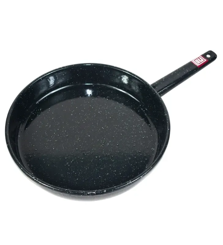 Sartén de Peltre No. 26 Negro Moteado con Mango – Prodesa