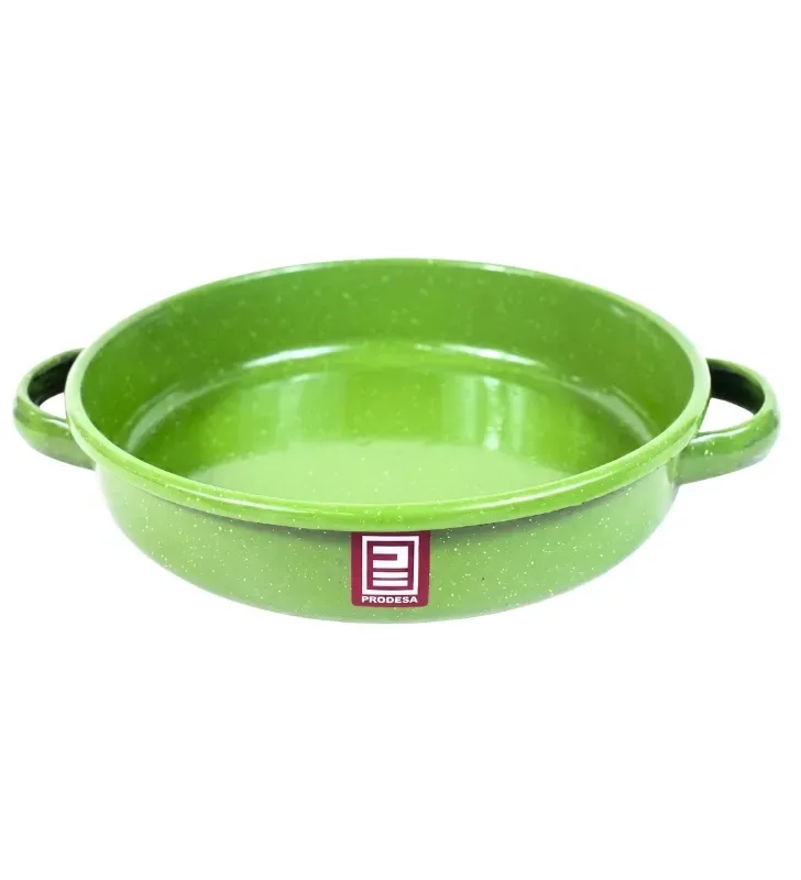 Arrocera de Peltre 24 cm PRODESA Verde Jaspeado | Acero Porcelanizado