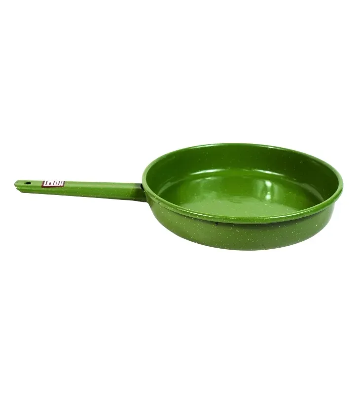 Sartén de Peltre No. 26 Verde Jaspeado con Mango – Prodesa