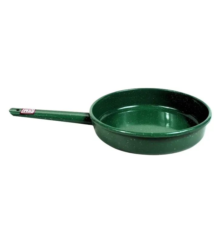 Sartén de Peltre No. 24 Verde Esmeralda Jaspeado con Mango – Prodesa
