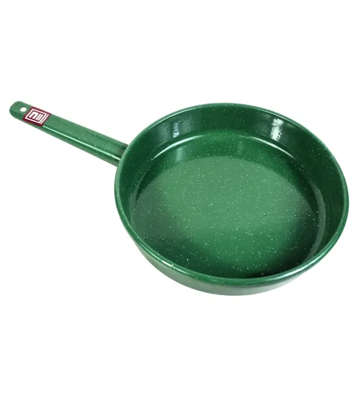 Sartén de Peltre No. 24 Verde Esmeralda Jaspeado con Mango – Prodesa