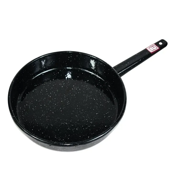 Sartén de Peltre No. 24 Negro Moteado con Mango – Prodesa