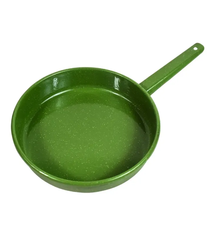 Sartén de Peltre No. 24 Verde Jaspeado con Mango – Prodesa