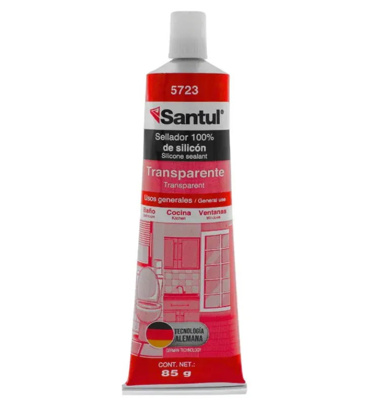 Sellador de Silicón 100% Transparente 85g – Santul 5723