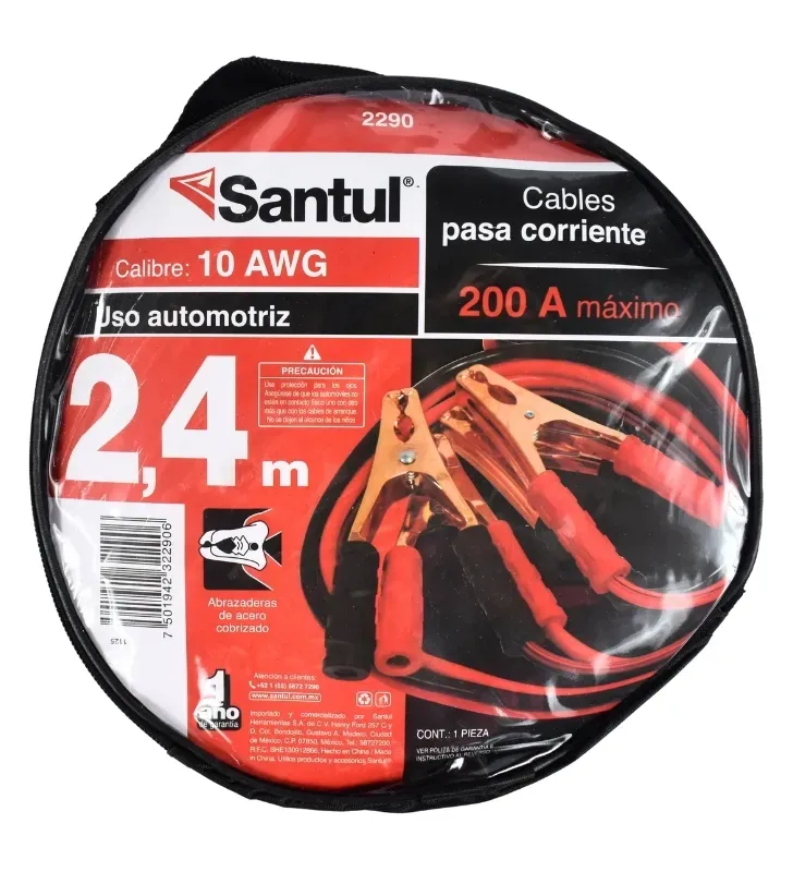 Cables Pasacorriente de Cobre 2.4 Metros 200A – Santul 2290