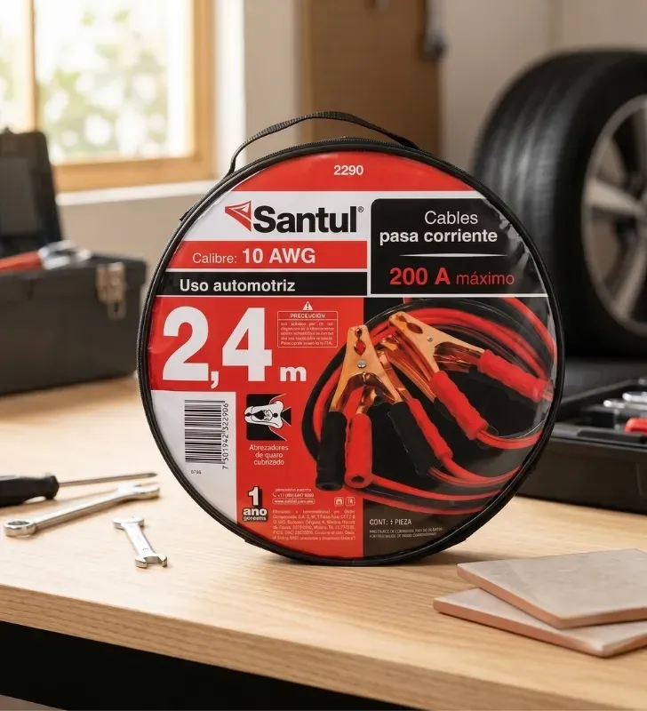Cables Pasacorriente de Cobre 2.4 Metros 200A – Santul 2290