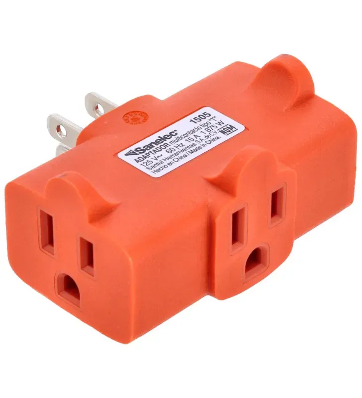 Adaptador Tipo Barra de 3 Contactos Blanco 1875W – Sanelec 1505