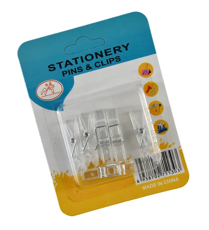 Mini pinzas transparentes para bolsas – pack 6 pzs