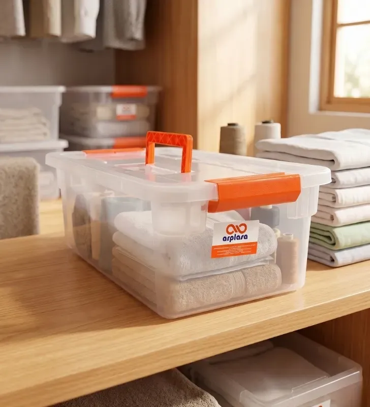 Caja Organizadora Grande con Asa y Grapas – Arplasa Multiusos