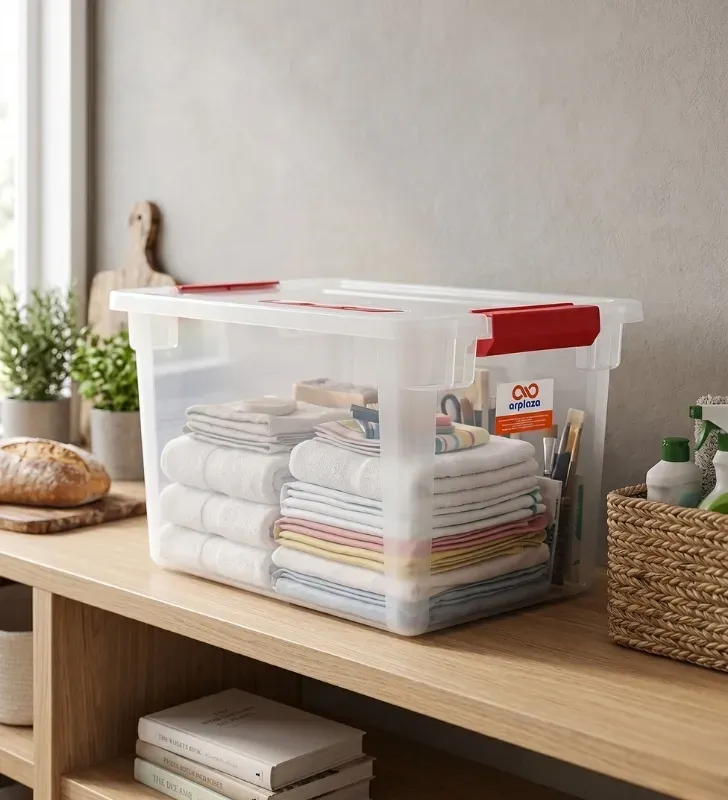 Caja Organizadora Grande Alta con Asa y Grapas – Arplasa Multiusos