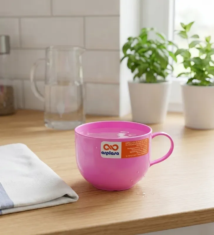 Taza Bolita de Plástico de Colores Reusable – Arplasa