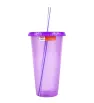 Vaso Star Plástico con Tapa y Popote Morado – Arplasa